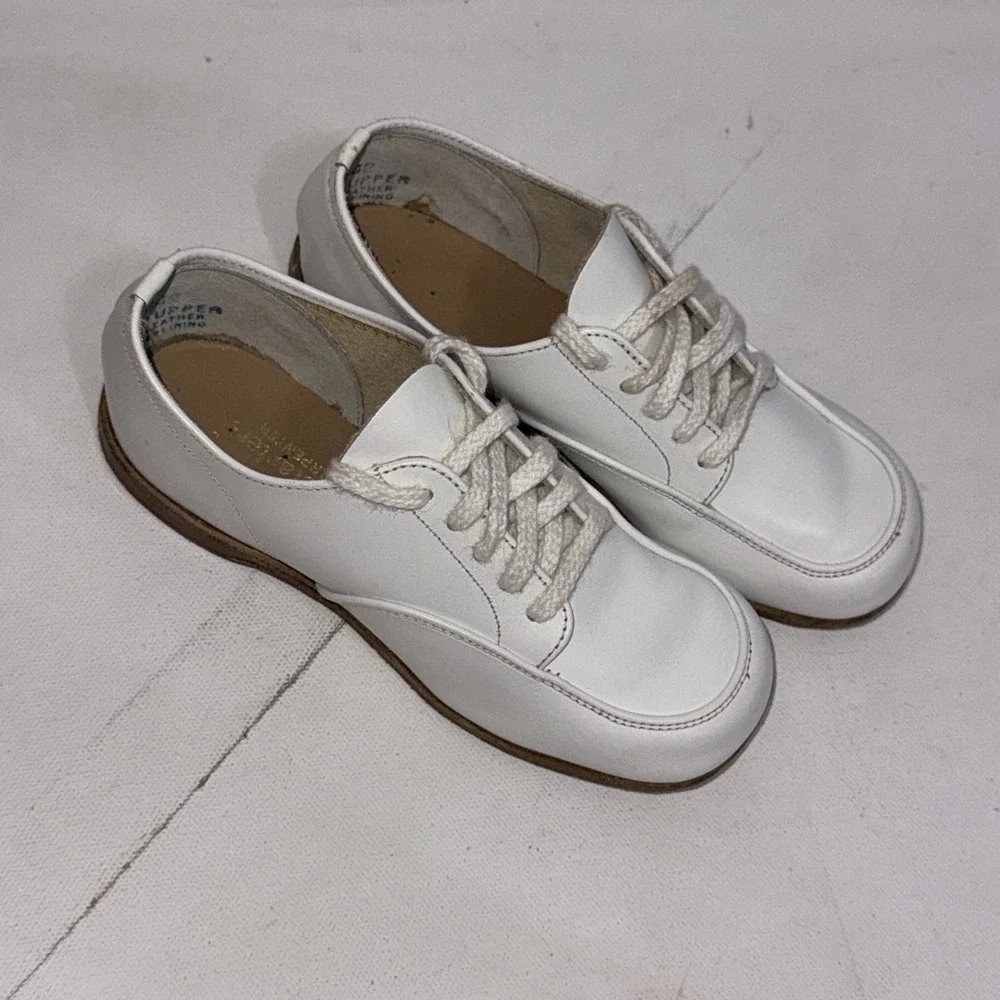 Vintage Self Starters Classic Baby Learning To Walk White‎ Leather Walking Shoes